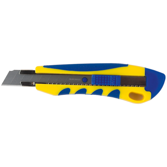 Фото - Ніж універсальний 18мм, мет. вставки, пласт. корпус із гум. вставками 62045