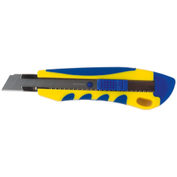 Ніж універсальний 18мм, мет. вставки, пласт. корпус із гум. вставками