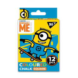 Крейда YES кольорова квадратна 12 шт. Minions