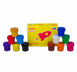 Фарби гуашеві  12 кол/10 мл, Малята,  (ящ.12)