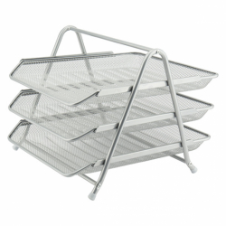Лоток горизонтальний 3-в-1, металевий, срібл