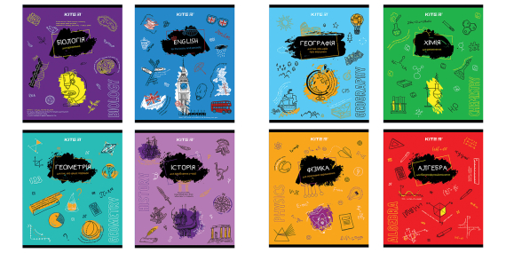 Фото - Зошит предметний, 48 арк., кл., об лак, Classic, набір 8 шт 57961