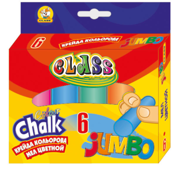 Фото - Крейда кольорова кругла JUMBO, 6 кол., 23*107мм,7605 CLASS (уп.6/60) 37535 Фото - Крейда кольорова кругла JUMBO, 6 кол., 23*107мм,7605 CLASS (уп.6/60) 37535