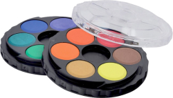 Фарби акв., кругла пласт. упаковка, б/п, 12 кол.