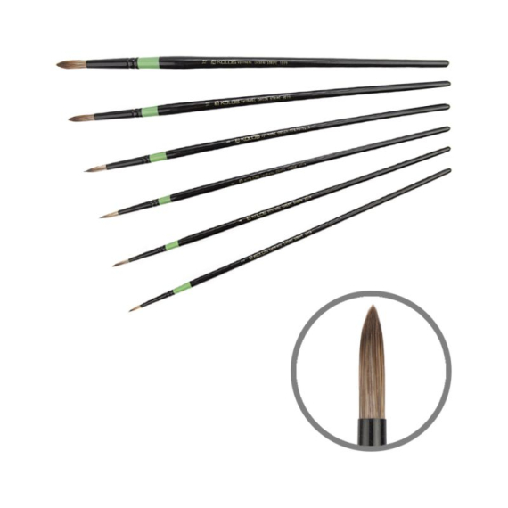 Фото - Пензель Синтетика кругла, Green stripe 1019, №12, д.р. KOLOS 16026 Фото - Пензель Синтетика кругла, Green stripe 1019, №12, д.р. KOLOS 16026