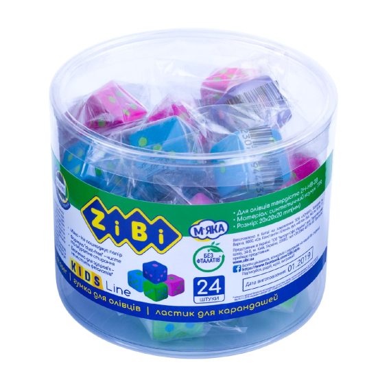 Фото - Гумка КУБИК,20х20х20mm, 24 шт.в тубі, KIDS Line, уп.24 шт 62846 Фото - Гумка КУБИК,20х20х20mm, 24 шт.в тубі, KIDS Line, уп.24 шт 62846