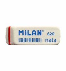 Фото - Гумка прямокут. біл. з фаскою 'TM MILAN' 5,6*1,9*1,2см, mix (уп.20)CPM620 8310