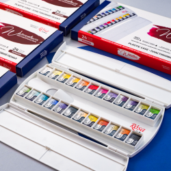 Набір акварельних фарб MODERN, 24*2,5мл, кювета, пластик. пенал, ROSA Gallery