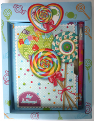 Фото - Блокнот дитячий на замочку в подар.коробочці з ручкою 150x110mm, 70g, 56 л, льодяники 42994 Фото - Блокнот дитячий на замочку в подар.коробочці з ручкою 150x110mm, 70g, 56 л, льодяники 42994