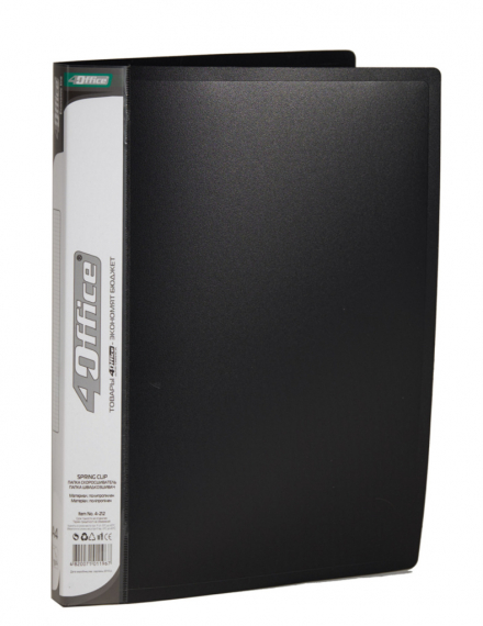Фото - Папка-швидкозш. з кишен., А4,PP, чорн., 4-212, 4OFFICE Ec.L 32939 Фото - Папка-швидкозш. з кишен., А4,PP, чорн., 4-212, 4OFFICE Ec.L 32939
