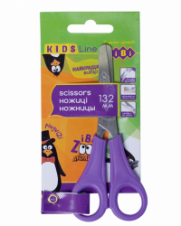 Фото - Ножиці дитячі 132мм з лінійкою, фіолетовий (уп.12/ящ.240) 9238