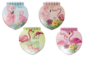 Фото - Блокнотик маленький фігурний на спіралі з гліттером, 40 аркушів, 48шт./уп. 2 кольори паперу фламінго 52124 Фото - Блокнотик маленький фігурний на спіралі з гліттером, 40 аркушів, 48шт./уп. 2 кольори паперу фламінго 52124