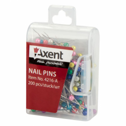 Шпильки кольорові, 34 мм, 200 шт., пласт. контейнер (уп.12)