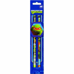 Фото - Карандаш ч/гр круглый с ласт. в траймикард 'Ninja Turtles', 2шт/уп 40813
