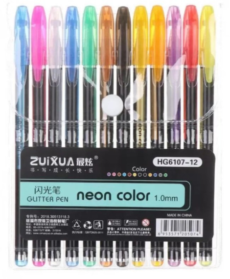 Фото - Набір ручок гелевих неонових 12 кольорів 62566 Фото - Набір ручок гелевих неонових 12 кольорів 62566