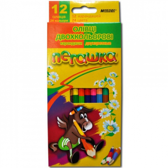 Фото - Кольоров. олівці 'MARCO' Пегашка 12/24 двуцвет. 1011-12СВ (уп.12) 9690 Фото - Кольоров. олівці 'MARCO' Пегашка 12/24 двуцвет. 1011-12СВ (уп.12) 9690