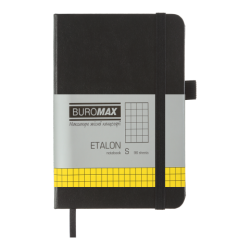 Фото - Книга записна ETALON 95*140, 96 арк., клітинка, обкл. штучна шкіра, чорний 61621