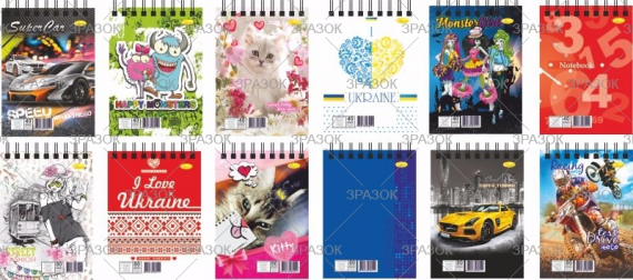 Фото - Блокнот А6, 40 арк., лаковка, пружина зверху (уп.20) 40639 Фото - Блокнот А6, 40 арк., лаковка, пружина зверху (уп.20) 40639