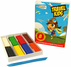 Фото - Пластилін восковий, 8 кол. 96 г. Travel Kids 52411