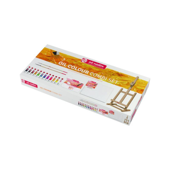 Фото - Набір олійних фарб, ArtCreation, Combiset, 12*12мл, мольберт, полотно 24х30, пензлі - 2шт, паперова 47206 Фото - Набір олійних фарб, ArtCreation, Combiset, 12*12мл, мольберт, полотно 24х30, пензлі - 2шт, паперова 47206