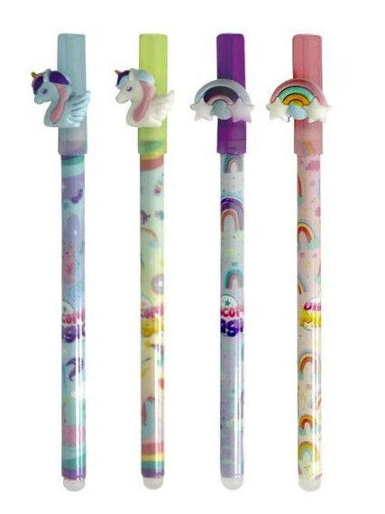 Фото - Ручка гелева пиши-стирай 0,5мм синя Однороги  12шт/уп. 63741