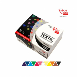 Фото - Набір акр.фарб для розпису тканин, 12кол., 20мл, ROSA TALENT 41654