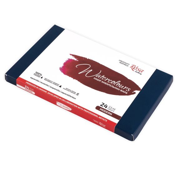 Фото - Набір акварельних фарб MODERN, 24*2,5мл, кювета, картон, ROSA Gallery 63872 Фото - Набір акварельних фарб MODERN, 24*2,5мл, кювета, картон, ROSA Gallery 63872