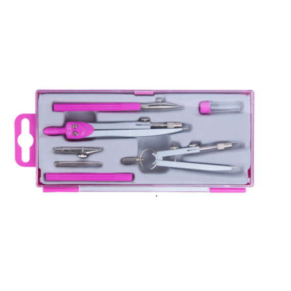 Фото - Готовальня BASIS 7 предметів, рожева 9182 Фото - Готовальня BASIS 7 предметів, рожева 9182