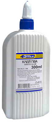 Фото - Клей ПВА з дозатором, 300мл., 4-358, 4OFFICE, (ящ.40) 41890 Фото - Клей ПВА з дозатором, 300мл., 4-358, 4OFFICE, (ящ.40) 41890