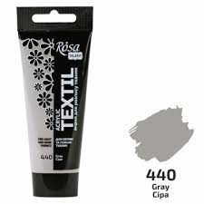 Фото - Фарба акрилова для тканин, Сіра (40), 60мл, ROSA TALENT 58750 Фото - Фарба акрилова для тканин, Сіра (40), 60мл, ROSA TALENT 58750