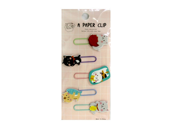 Фото - Закладки-скріпки з дерев'яним декором 5шт. Котики 12шт/уп 63980 Фото - Закладки-скріпки з дерев'яним декором 5шт. Котики 12шт/уп 63980