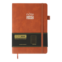 Блокнот діловий RESPECT А5, 96л, лінія, обкладинка штучна шкіра, коричневий