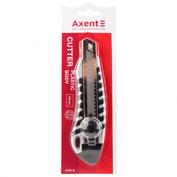 Фото - Ніж канцел, мет. направл, гум вставки, 18мм, гвинт. фіксатор 52172 Фото - Ніж канцел, мет. направл, гум вставки, 18мм, гвинт. фіксатор 52172