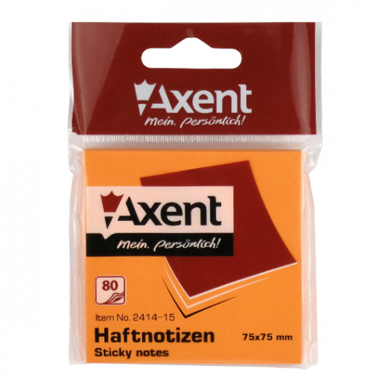 Фото - Блок паперу з клейким шаром 75x75мм,80арк,яскр-оран 38649 Фото - Блок паперу з клейким шаром 75x75мм,80арк,яскр-оран 38649