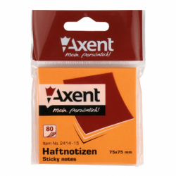 Фото - Блок паперу з клейким шаром 75x75мм,80арк,яскр-оран 38649