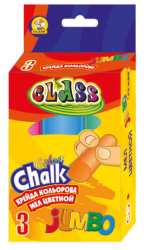 Крейда кольорова кругла JUMBO, 3 кол., 23*107мм,7606 CLASS (уп.12/120)