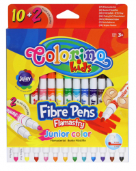 Фото - Фломастери 12 кол.(10+2флюо) JUNIOR COLORINO 28830
