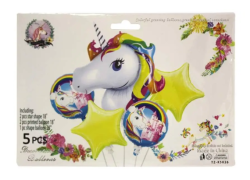 Набір кульок фольгованих Одноріг 5 шт