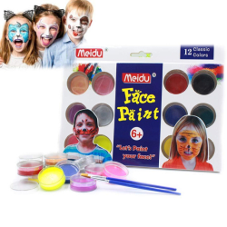 Фото - Набор красок для лица 12 цветов + 2 кисти + губка IMG4296-12 43032 Фото - Набор красок для лица 12 цветов + 2 кисти + губка IMG4296-12 43032