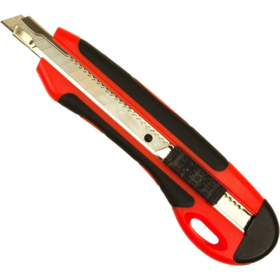 Фото - Ніж трафарет., 9мм,автофікс.,метал.напр., прогумов., 4524, NORMA 41016