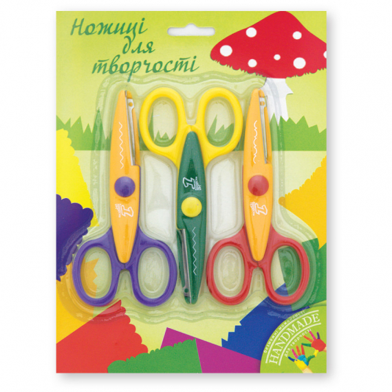 Фото - Ножиці  для творчості в наборі 13 см , (3 шт/наб) ціна за набір (уп.24) 14531