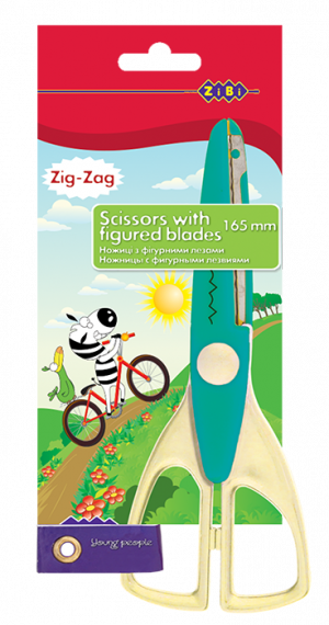 Фото - Ножиці дитячі 'зіг-заг' 165мм, бірюзові (уп.12/ящ.144) 9226
