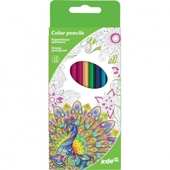 Фото - Олівці кольорові двосторонні, 12 шт. Kite 'Антистрес' 2416 Фото - Олівці кольорові двосторонні, 12 шт. Kite 'Антистрес' 2416