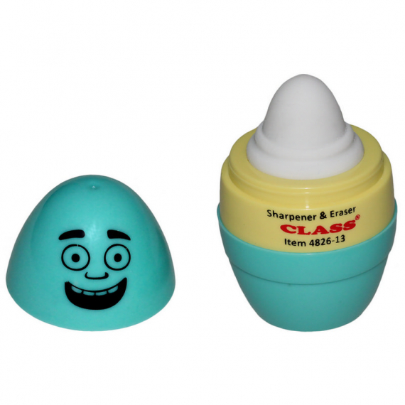 Фото - Точилка з конт.+гумка Faces, бірюз.кол., 4826-13, CLASS 46926