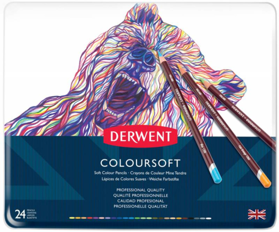 Фото - Набір кольорових олівців Coloursoft, 24шт., мет. коробка, Derwent 57281 Фото - Набір кольорових олівців Coloursoft, 24шт., мет. коробка, Derwent 57281