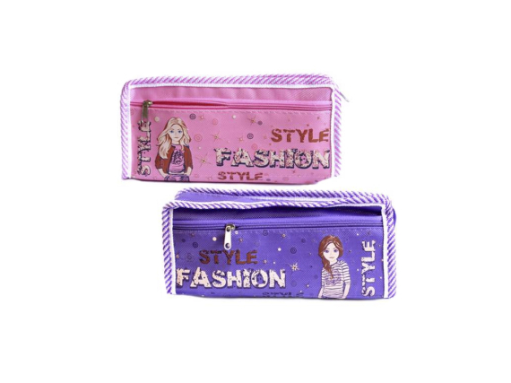 Фото - Пенал на 2 блискавки, синій, зелений 58046 Фото - Пенал на 2 блискавки, синій, зелений 58046