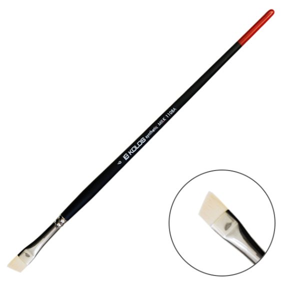 Фото - Пензель Синтетика кутова, Milk 1108A, № 6, д.р. KOLOS/ArtMaster (6/12) 31527