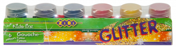 Фото - Гуашь 6 кол. х 20мл, GLITTER 32983 Фото - Гуашь 6 кол. х 20мл, GLITTER 32983