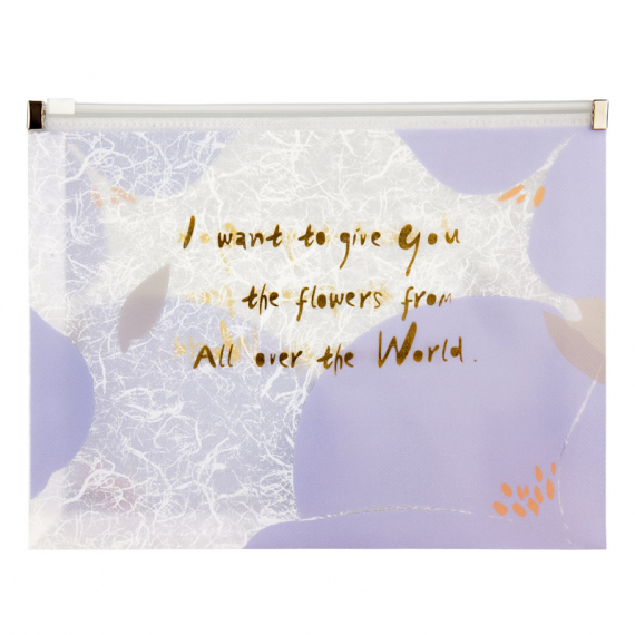 Фото - Папка на блискавці zip-lock, А5+, Fleur, лавандова 45422 Фото - Папка на блискавці zip-lock, А5+, Fleur, лавандова 45422