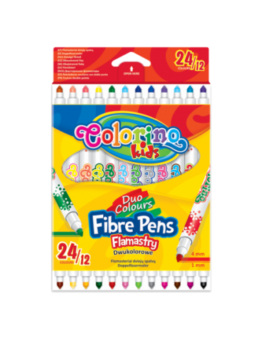 Фото - Фломастери 2-кольоровіі 12шт/24 кол.COLORINO 56691